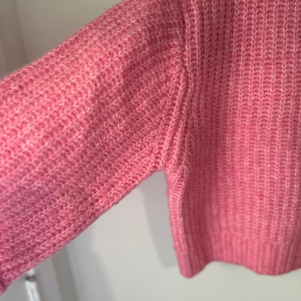 Zara Pink Crew Neck Sweater crop size large pre owned - Picture 6 of 10